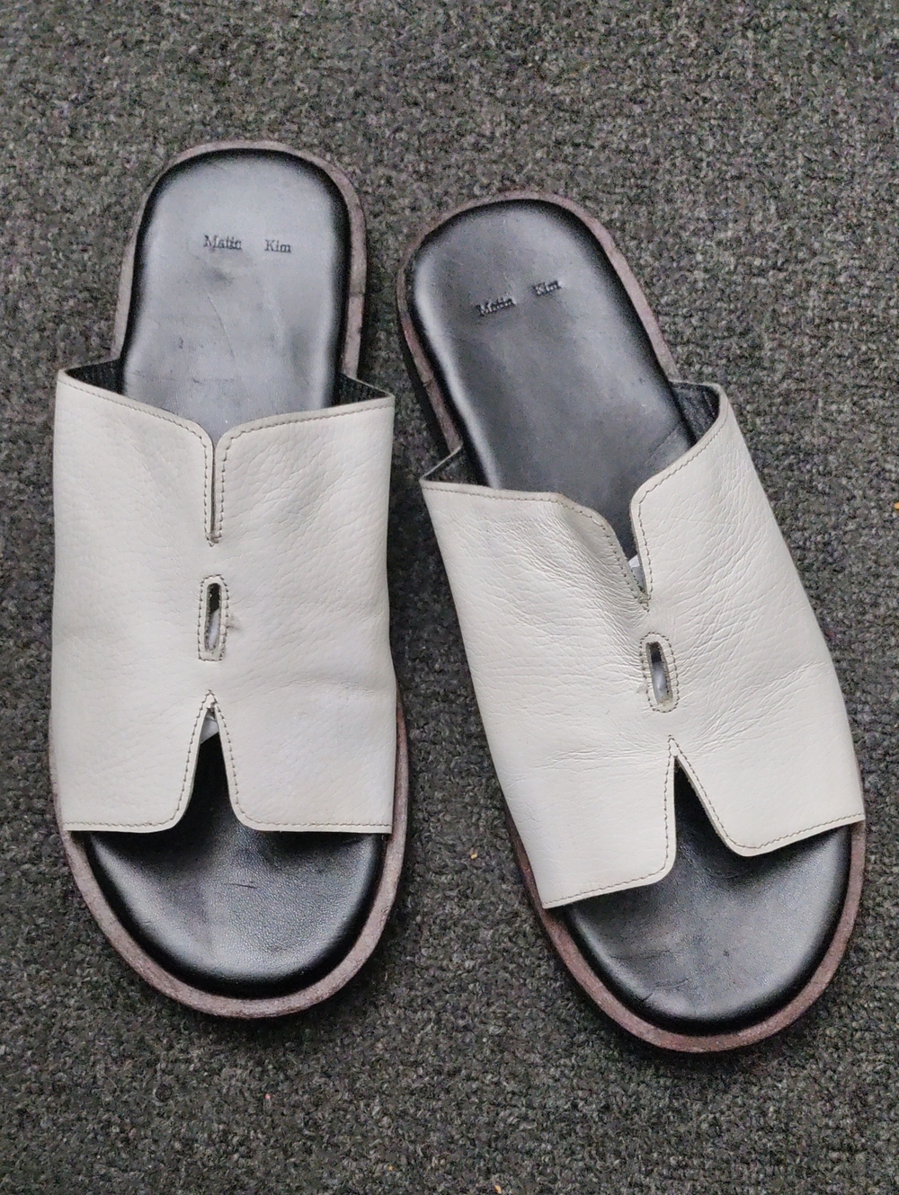 Matin Kim White Leather Sandals